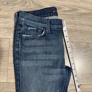 7 For‎ All Mankind Mid Waist Bootcut Y2K Jeans Women Sz 28 Dark Wash Cropped USA thumbnail 8