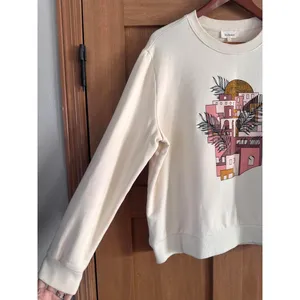 Bohme Graphic Crewneck Pullover Sweatshirt Ivory Cotton Women’s size Large thumbnail 2