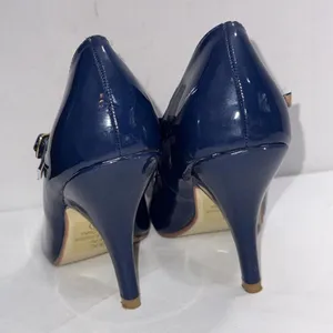 Journee Collection Old Money Business Casual Formal T‎ Strap Stiletto Blue Pumps thumbnail 8