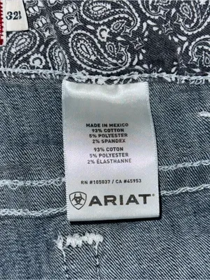 Ariat 32 R REAL Mid Rise Stretch Entwined Boot Cut Blue Jeans in Marine 10017510 thumbnail 8