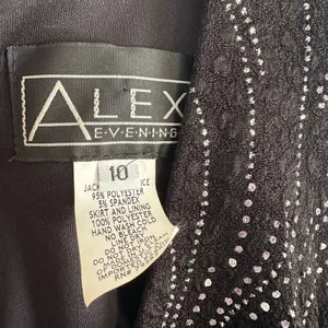 Alex Evenings Black Sleeveless Maxi Formal Dress Sparkle Event Wedding Party thumbnail 6