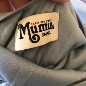 NWT Show Me Your Mumu Caitlin ruffle maxi dress in steel blue SMALL FLAWED thumbnail 3