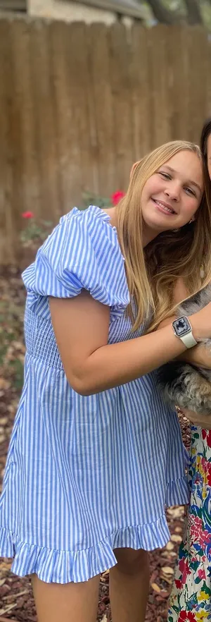 Olivaceous Blue And White Striped Dress thumbnail 3