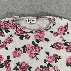 Show Me Your Mumu Theo Sweatshirt Women's Small Pink Roses Crew Neck Long Sleeve thumbnail 4