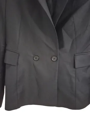 Zara Black Wool Blend Double Breasted Tailored Blazer Women's Medium thumbnail 3
