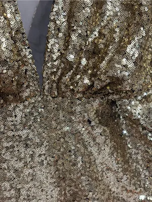 NEW BABEYOND Scoop Neck Sheer Angel Sleeve Maxi Dress Gold Sequin - Size 2X thumbnail 14