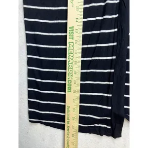 BumpStart Womens Maternity‎ Cardigan Medium Black White Striped Open Front Rayon thumbnail 3