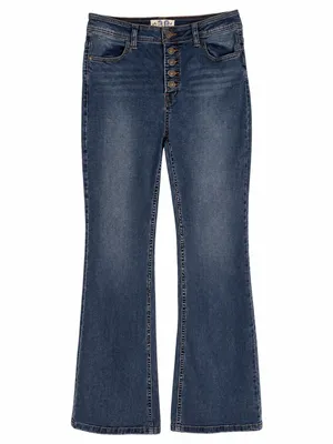 We The Free Button Fly Flare Jeans Womens 29 Blue Mid Rise Boho Festival thumbnail 2