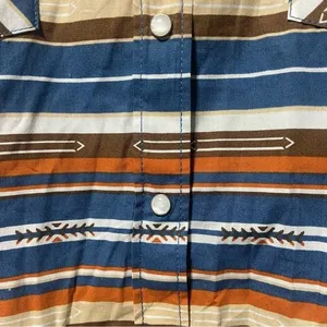Panhandle Western Long Sleeve Serape Shirt Size Medium NWT Button Snaps Orange thumbnail 6
