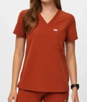 Figs Catrina One Pocket Scrub‎ top burnt orange thumbnail 1