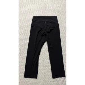 Lululemon Align High-Rise Crop 21 Black Nulu Yoga Leggings LW6BHCS Size 4 thumbnail 2