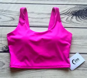 Zyia Hot Pink Cutout Active Padded Bra Tank thumbnail 1