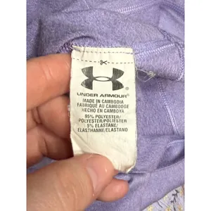 Under Armour Womens Small Purple HeatGear Fitted Short Sleeve Athletic Shirt Gym thumbnail 3