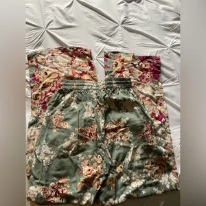 Floral Flowy Pants Green thumbnail 4