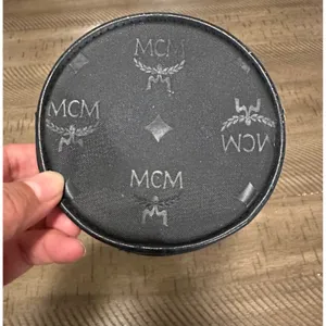 Vintage Authentic MCM Black Monogram Round Coin Purse / Mini Pouch thumbnail 2