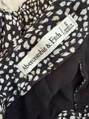 Abercrombie & Fitch Black and White Printed Ruffle Mini Skirt thumbnail 5