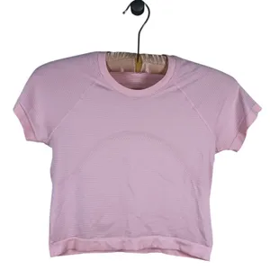Lululemon Swiftly Tech Cropped Shirt Size 6 Pink Running Workout Athletic Gym thumbnail 2