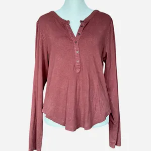 Anthropologie Pilcro Maroon‎ Long Sleeve Top Sz L thumbnail 2