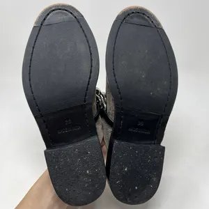 Free People EU‎ 36 Women's Size 5.5-6 Vida Silver Metallic Chain Leather Mules thumbnail 11