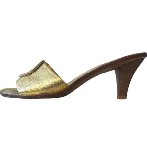 Tory Burch Aerin Metallic Gold Kitten Heel Slides 8.5‎ thumbnail 2