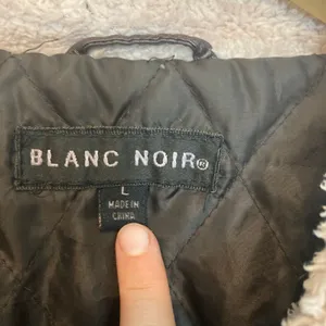 Vintage Blanc Noir Brown Leather Fur Full Zip Button Collar Bomber Jacket Large thumbnail 9