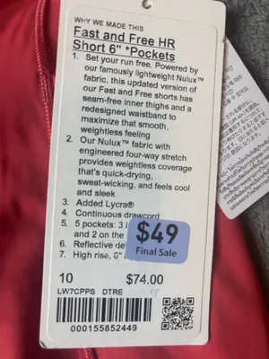 Lululemon Fast and Free High-Rise Short 6" *5 Pocket Desert Red Size 10 thumbnail 5