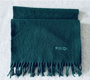 Vintage FENDI Green 100% Wool Muffler Scarf – Made in Italy thumbnail 1