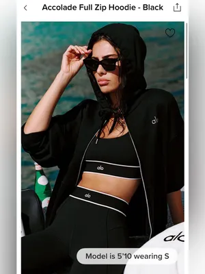 Alo Yoga NWT Accolade Full Zip Black Hoodie Size S thumbnail 3