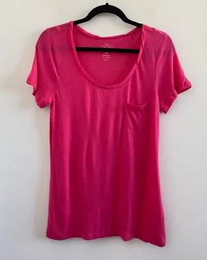 Old Navy Pink Twisted Collar Lightweight Short Sleeve Tee Medium New W/O Tag thumbnail 1