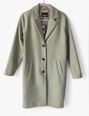 Pieces Alice wool blend coat in Sage Green Size small thumbnail 1
