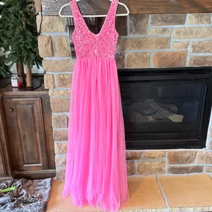 Faeriesty Sequin Tulle Prom Dress Pink Size XS thumbnail 7