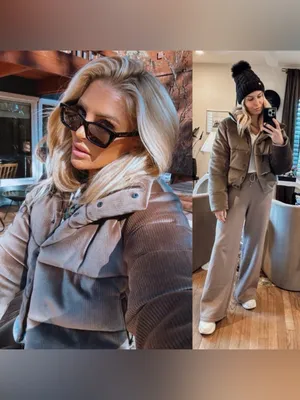 Alo Yoga Ribbed Velour Gold Rush Puffer In Macchiato Size XS thumbnail 3