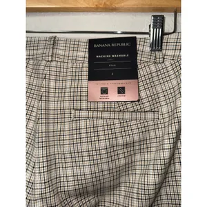 New Banana Republic Plaid Ryan Mid Rise Pants Women's 4 Straight Leg Preppy thumbnail 4