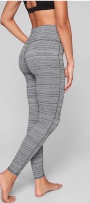 Athleta Chaturanga Leggings Size S Black Jacquard Textured Workout Pant Normcore thumbnail 1