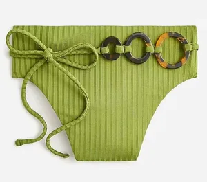 J. Crew Bikini Bottom Wide-Rib High-Rise Canteen Green Size Small thumbnail 1