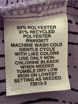 Liz Claiborne Lavender Purple Black Dash-Dot Ruffle Blouse - Size Large thumbnail 7