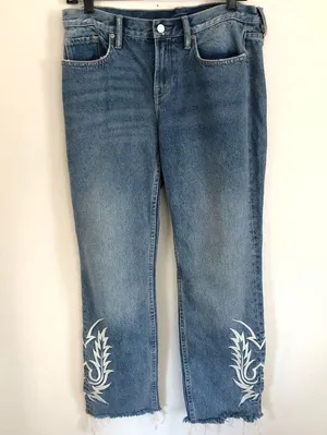 All Saints Mazzy Embroidered Blue Jeans W29 thumbnail 4
