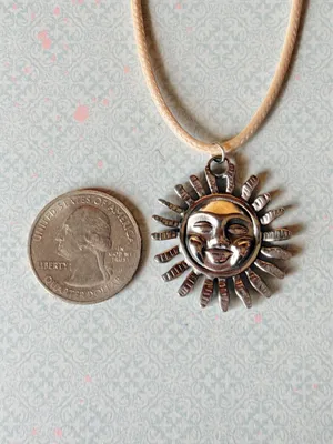 Handmade stainless steel sun boho retro vintage style necklace☀️ thumbnail 5