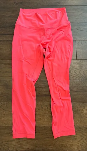Lululemon Embody Crop Leggings Size 8 Bright Pink - C67-034 thumbnail 1