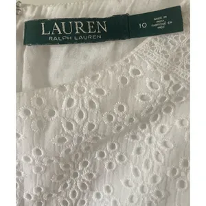 RALPH LAUREN White Cotton Voile Floral Eyelet Dress Size 10, $55, B53 thumbnail 3