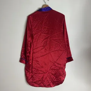 VTG 90s VICTORIAS SECRET Satin NIGHT SHIRT Nightgown Gold Label red‎ pjs sz P/S thumbnail 8
