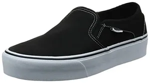 Vans Asher Platform Slip On Sneaker Low Top Classic Canvas Skater Black W9 M7.5 thumbnail 1