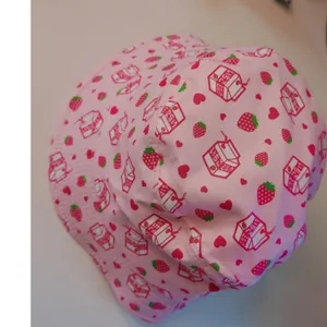 Pink Strawberry Milk Carton Heart Bucket Hat Kawaii Harajuku Pastel KT479 NWOT thumbnail 5