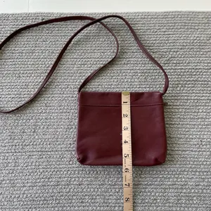 Vintage Oxblood Dark Red Burgundy Genuine Leather Crossbody Mini Bag thumbnail 5