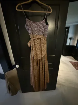 Floral Print Sleeveless Wrap Maxi Dress - Purple & Brown thumbnail 5
