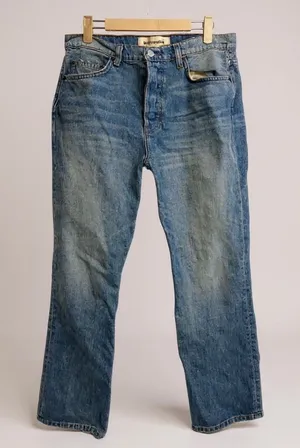 Reformation Jordi Kick‎ Flare Jeans Medium Wash Denim Button Fly Women's Size 29 thumbnail 1