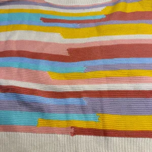 Hyfve Womens Large Multicolor Striped Knit Sweater Crewneck Drop Shoulder Pastel thumbnail 2