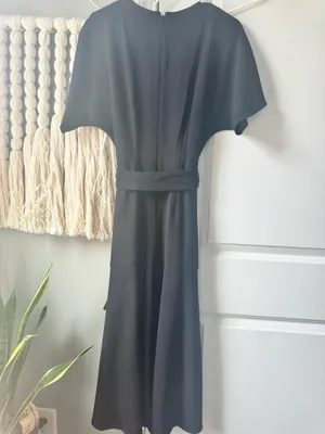 Nordstrom Charles Henry drop waist fit and flare black dress xs thumbnail 4