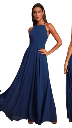 Lulus Mythical Kind of Love Navy Maxi Dress Size M thumbnail 1