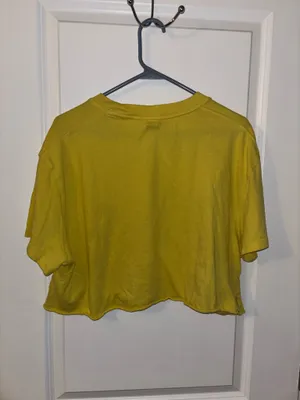 BDG Yellow Short Sleeve Crop Top, Sz M thumbnail 2